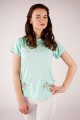 T-shirt miętowy z haftem hrubieszowskim