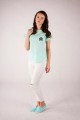 T-shirt miętowy z haftem hrubieszowskim