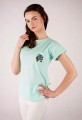 T-shirt miętowy z haftem hrubieszowskim