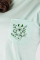 T-shirt miętowy z haftem bamberskim