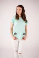 T-shirt miętowy z haftem hrubieszowskim