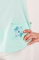 T-shirt miętowy z haftem kaszubskim