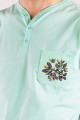 T-shirt miętowy z haftem hrubieszowskim