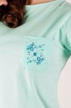 T-shirt miętowy z haftem kaszubskim