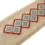 Krawat folk beżowy, haft kielecki kolorowy