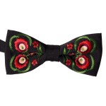 Mucha folk czarna, haft góralski kolorowy