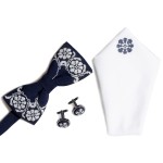 Zestaw z muchą folk: kolor granatowy, haft warmiński