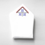 Poszetka folk biała, haft kielecki kolorowy