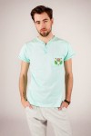 T-shirt miętowy haft mazowiecki