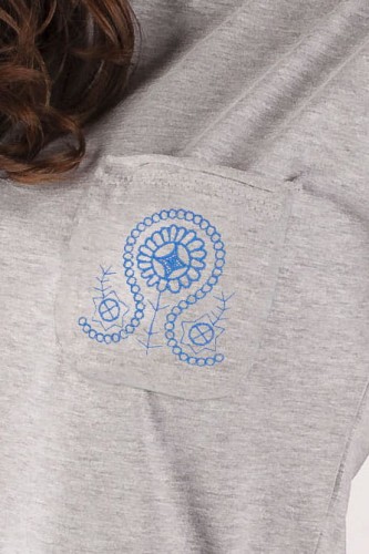 T-shirt szary z haftem wielkopolskim