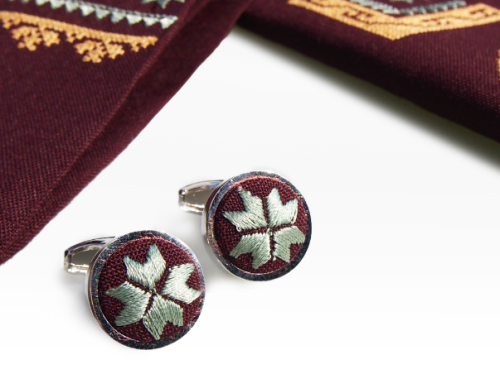 Spinki folk, haft łódzki