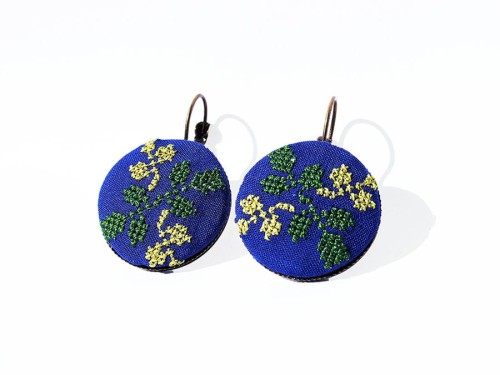 Kolczyki z haftem łowickim