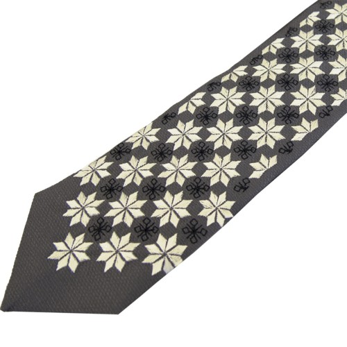 Krawat folk z haftem podlaskim