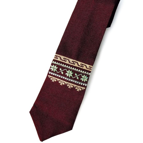 Krawat z haftem łódzkim