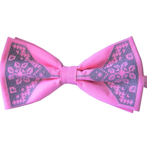 Mucha różowa z haftem beskidzkim