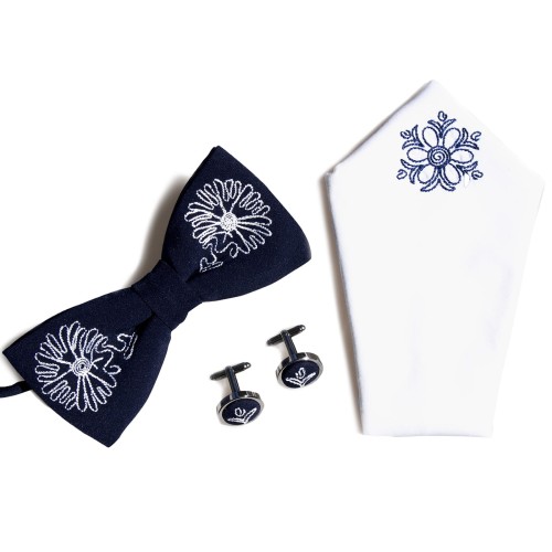 Zestaw z muchą folk, haft wilanowski