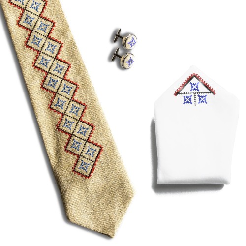 Zestaw folk z haftem kieleckim