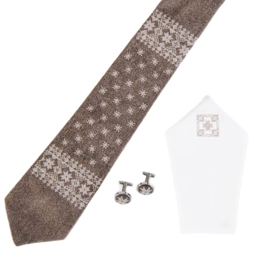 Zestaw z krawatem folk, haft spiski