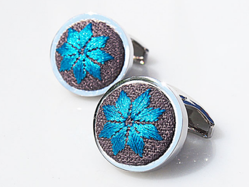 Spinki do mankietów z haftem włodawskim