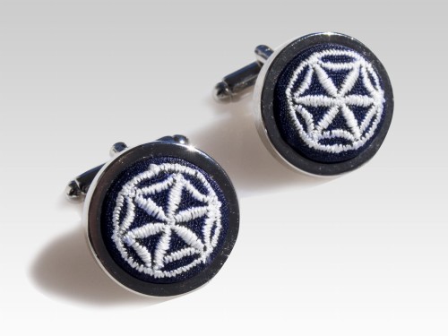 Spinki folk z haftem bieszczadzkim