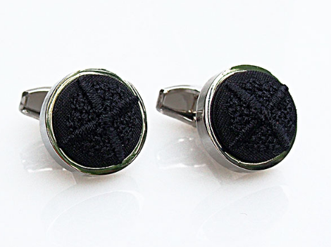 Spinki do mankietów z haftem kaszubskim