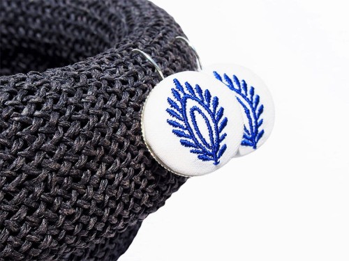 Kolczyki z haftem kujawskim