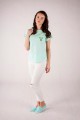 T-shirt miętowy z haftem mazowieckim