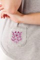 T-shirt szary z haftem bamberskim