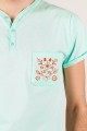 T-shirt miętowy z haftem bamberskim