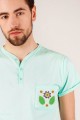 T-shirt miętowy z haftem mazowieckim