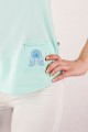 T-shirt miętowy z haftem wielkopolskim