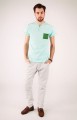 T-shirt miętowy z haftem rzeszowskim