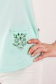 T-shirt miętowy z haftem bamberskim