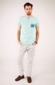 T-shirt miętowy z haftem lubelskim