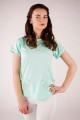 T-shirt miętowy z haftem krakowskim
