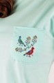 T-shirt miętowy z haftem opoczyńskim