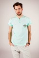 T-shirt miętowy z haftem góralskim