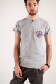 T-shirt szary z haftem kurpiowskim