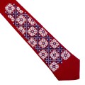 Krawat folk z haftem łemkowskim
