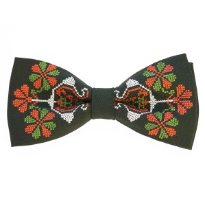 Mucha folk zielona, haft podlaski