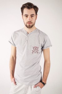 T-shirt szary haft bamberski