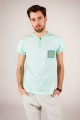 T-shirt miętowy z haftem kieleckim