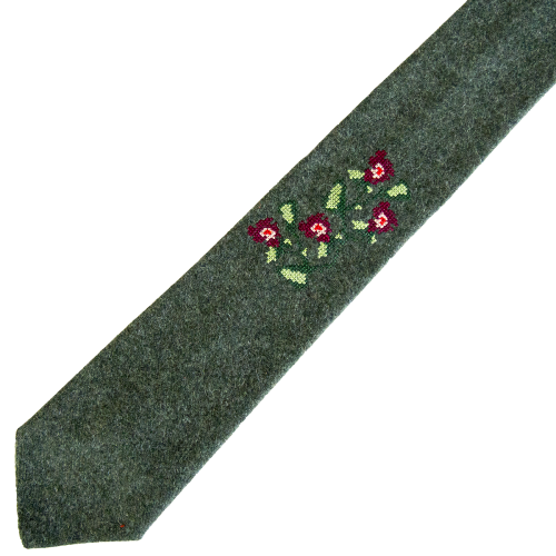 Krawat folk, haft łowicki