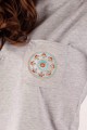 T-shirt szary z haftem kurpiowskim