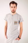 T-shirt szary haft lubelski
