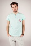 T-shirt miętowy haft kaszubski
