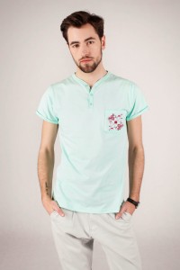 T-shirt miętowy haft kaszubski