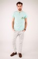 T-shirt miętowy z haftem mazowieckim
