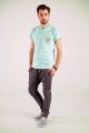 T-shirt miętowy z haftem spiskim