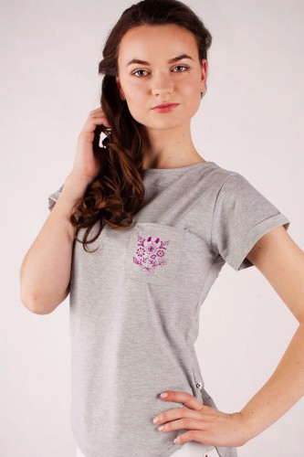 T-shirt szary z haftem bamberskim